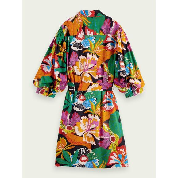 NEW SCOTCH & SODA cassie linen blend dress in floral - Picture 5 of 6